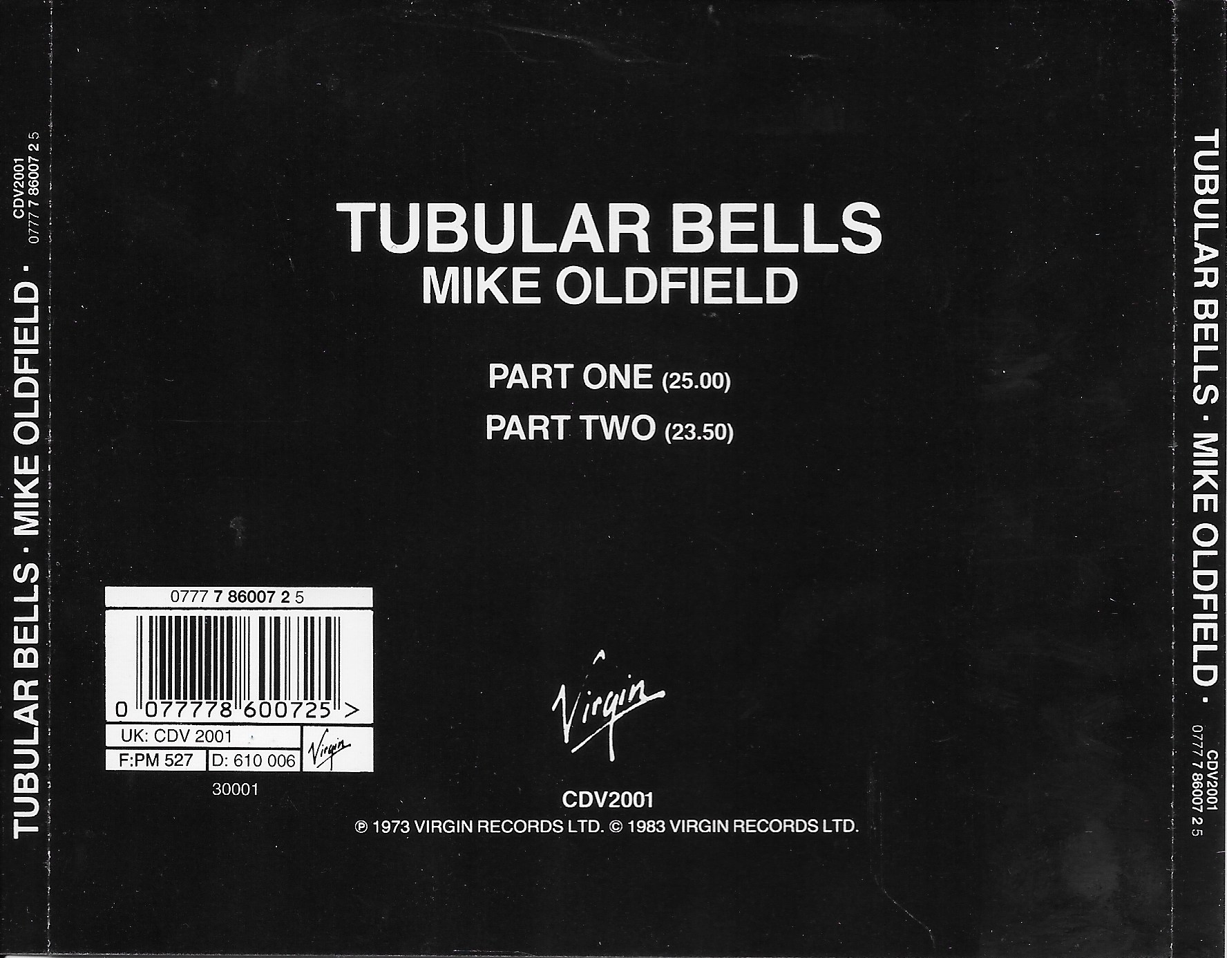 Picture of CDV 2001 Tubular bells by artist Mike Oldfield 